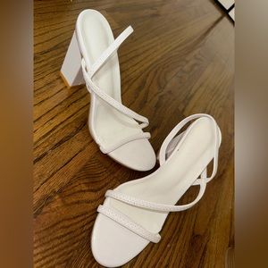 SHEIN Strappy white sandal heels